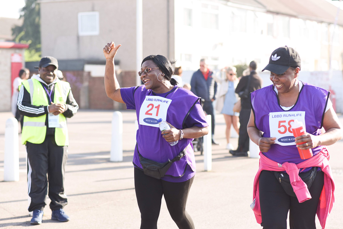 Women marathon runners taking part in Run4Life Dagenham